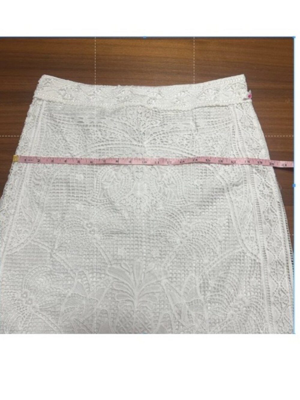 Farm Rio White Guipure Crochet Lace Midi Skirt, Coastal Bridal Boho Beachy Large - Picture 16 of 16